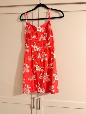 Target Red & White Floral Spaghetti-Strap Mini Dress